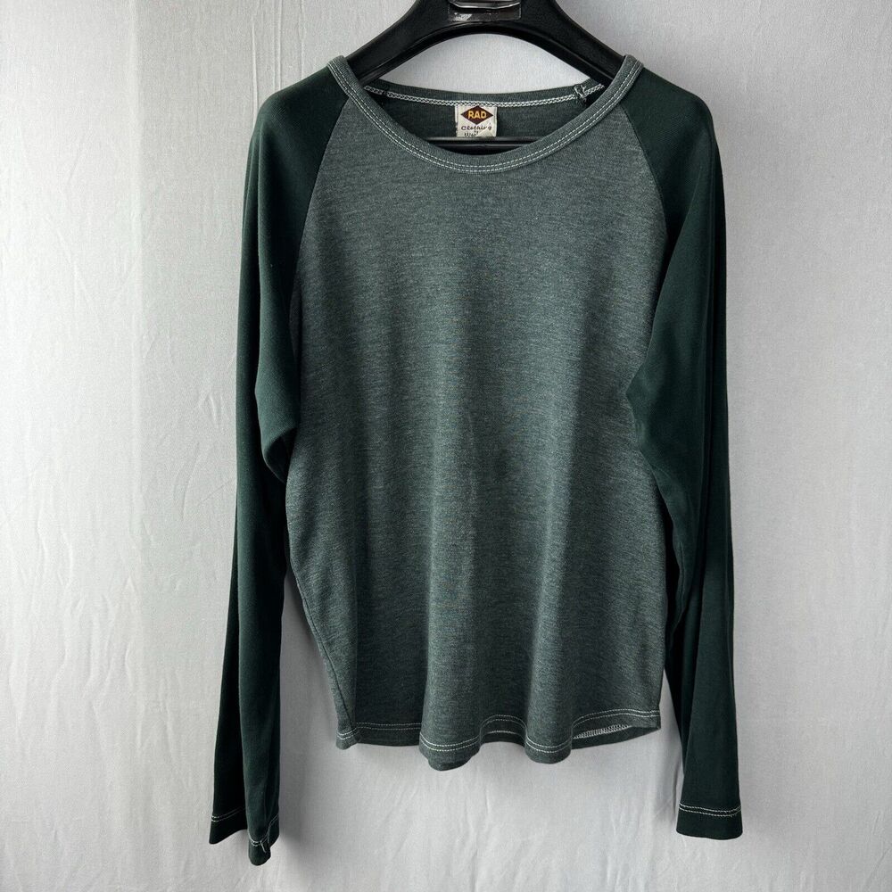 Boy’s Long Sleeve Crewneck Sweatshirt RAD Clothing Green Cotton Blend Large